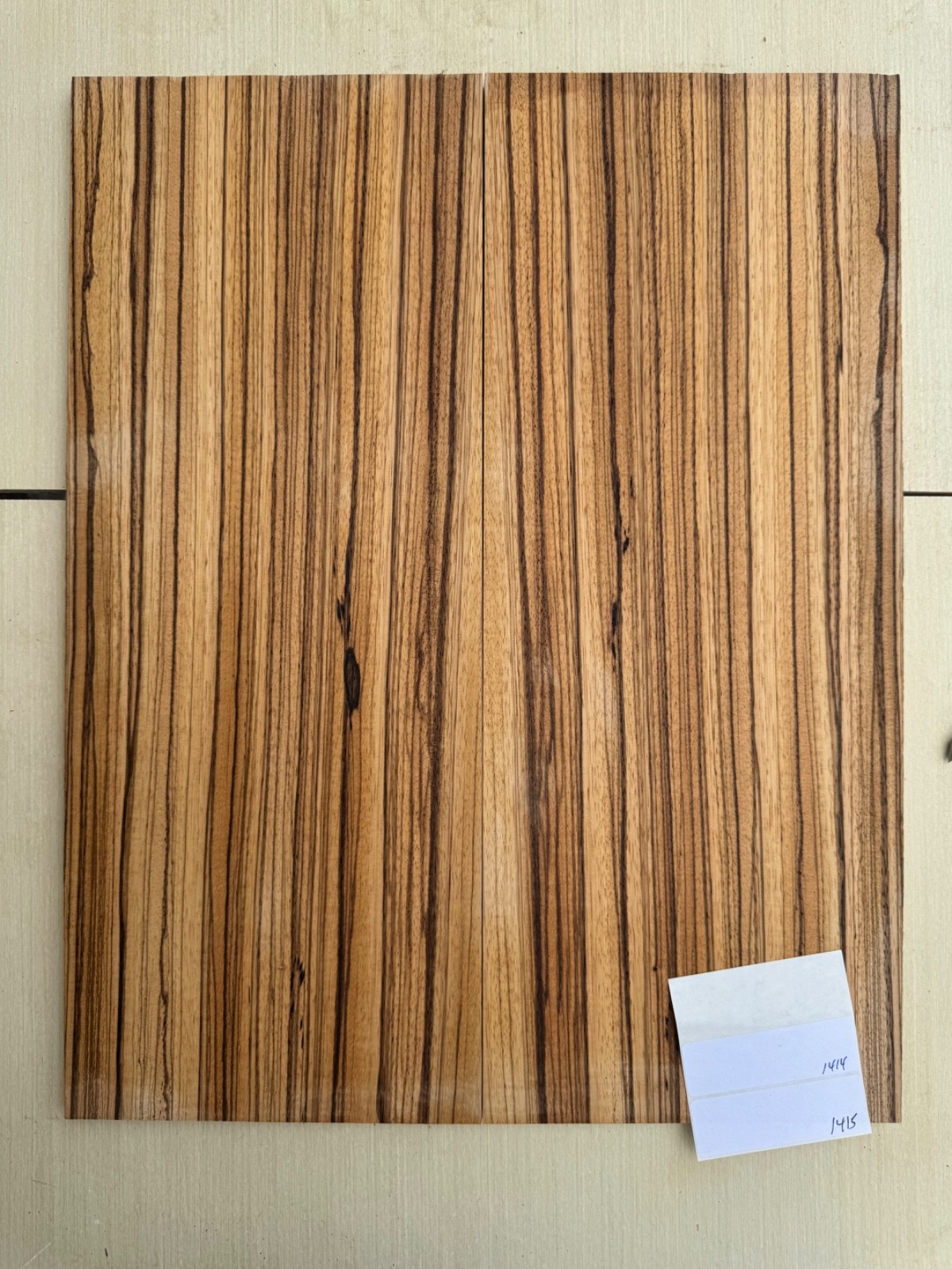 GUITAR TOP LUTHIER WOOD ZEBRAWOOD 18.5X14.5X.39 #1414
