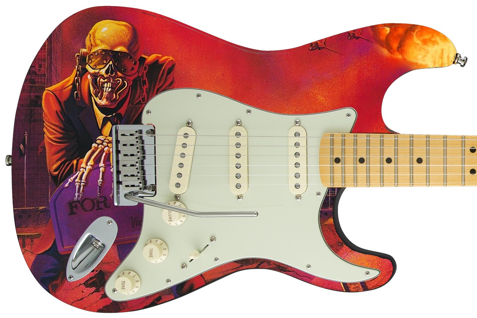 Guitar Skin Axe Wrap Re-skin Iconic 80’s Metal Rock Megadeath Peace Sells 1221