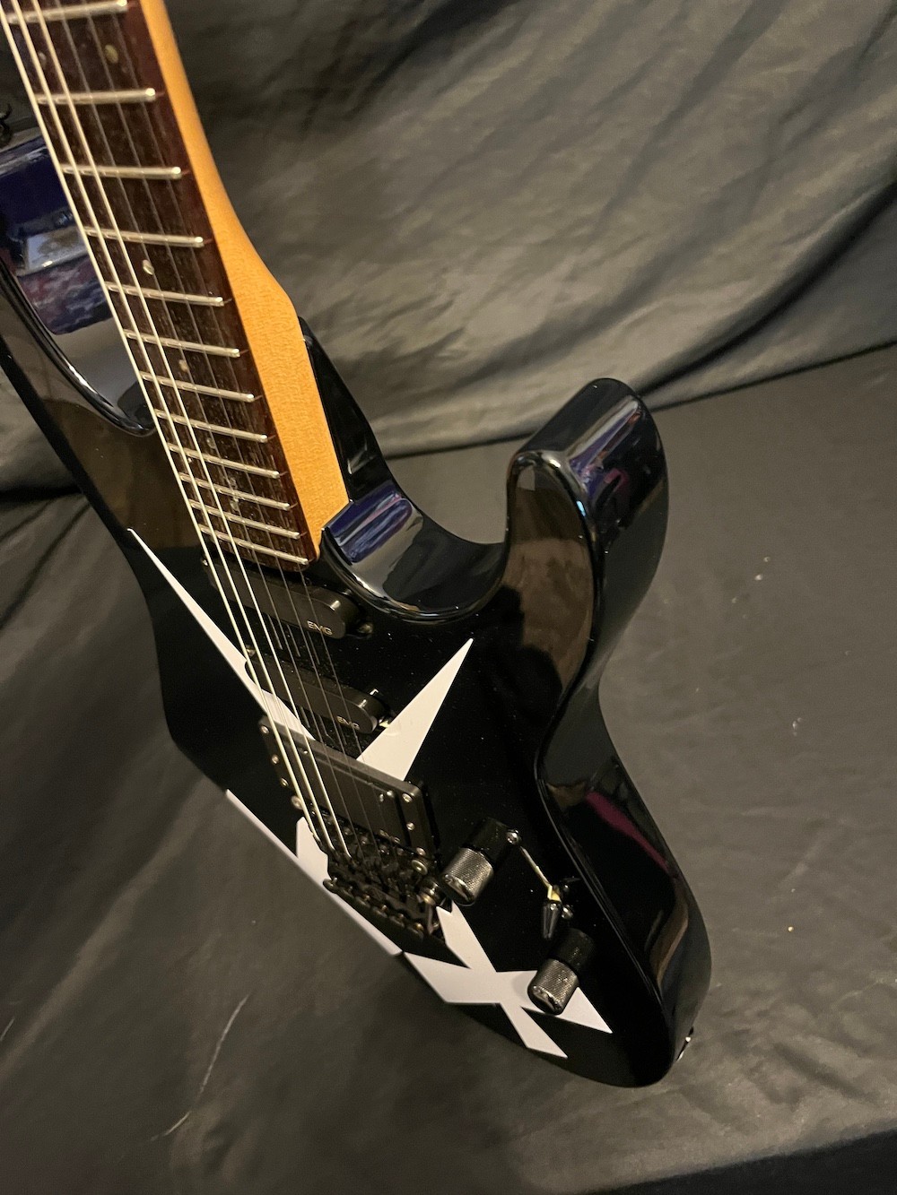 1989 Vintage ESP M-1 Guitar in Black-H/S/S EMG’s Chris DeGarmo Look W/OHSC