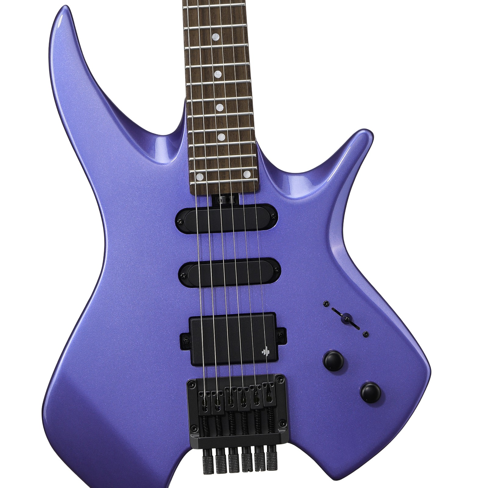 Donner HLX-500 Headless Electric Guitar – HSS Solid Body with Bag Purple Craze