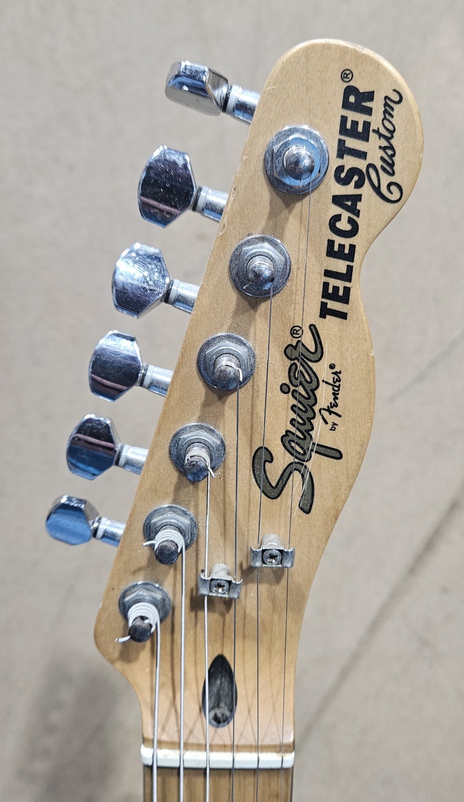 Squire by Fender Telecaster Custom 6-String Electric Guitar with Hard Case -READ