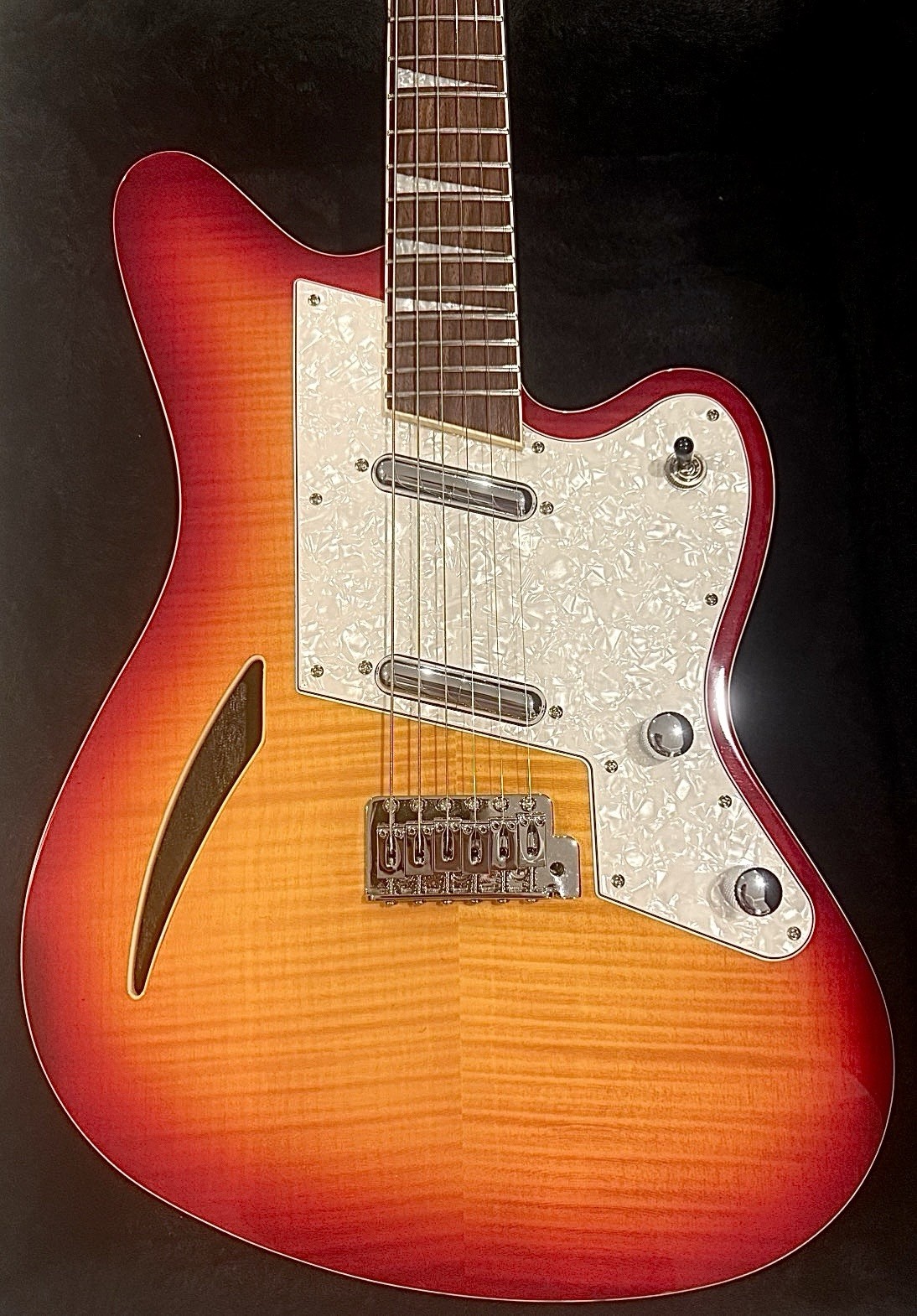 Eastwood Airline Map Semi-Hollow Electric Guitar Red RH 6-String w/ Hard Case