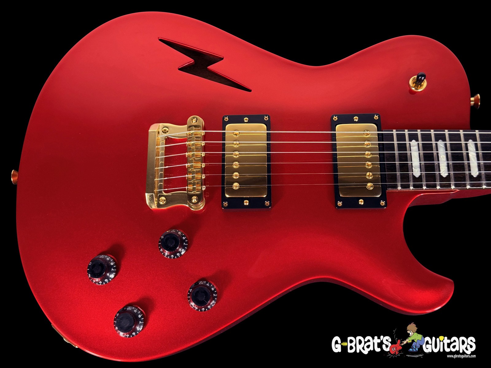 2025 KNAGGS KENAI LB HOLLOWBODY w LIGHTNING BOLT F-HOLE ~ CANDY APPLE RED