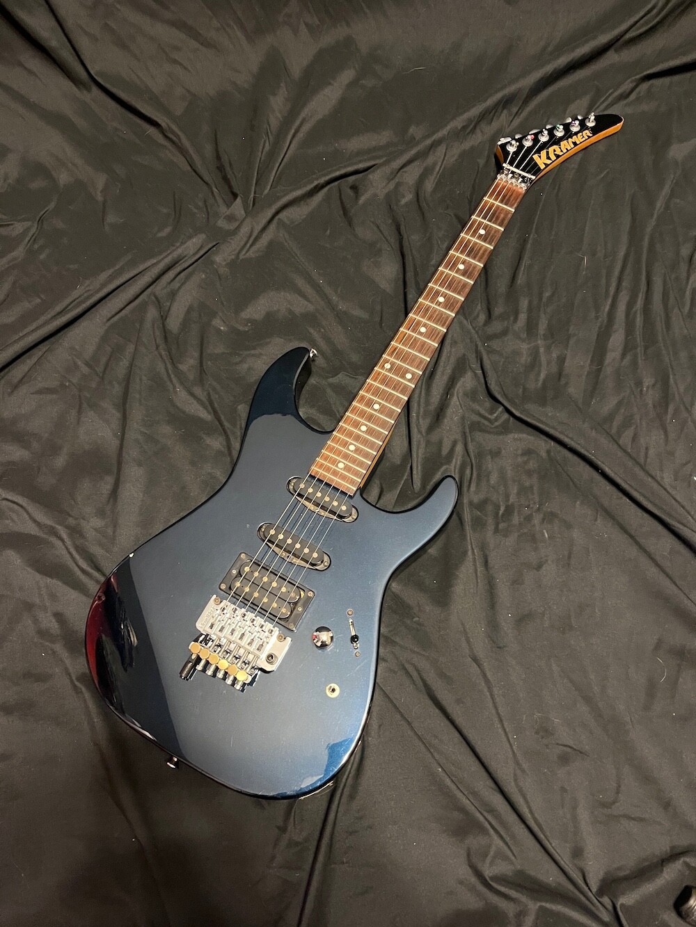 Vintage Kramer JK Guitar Blue H/S/S Floyd Rose W/Case