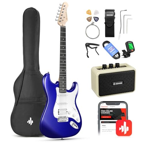 Donner 39in Electric Guitar Kit Purple Sapphire Blue