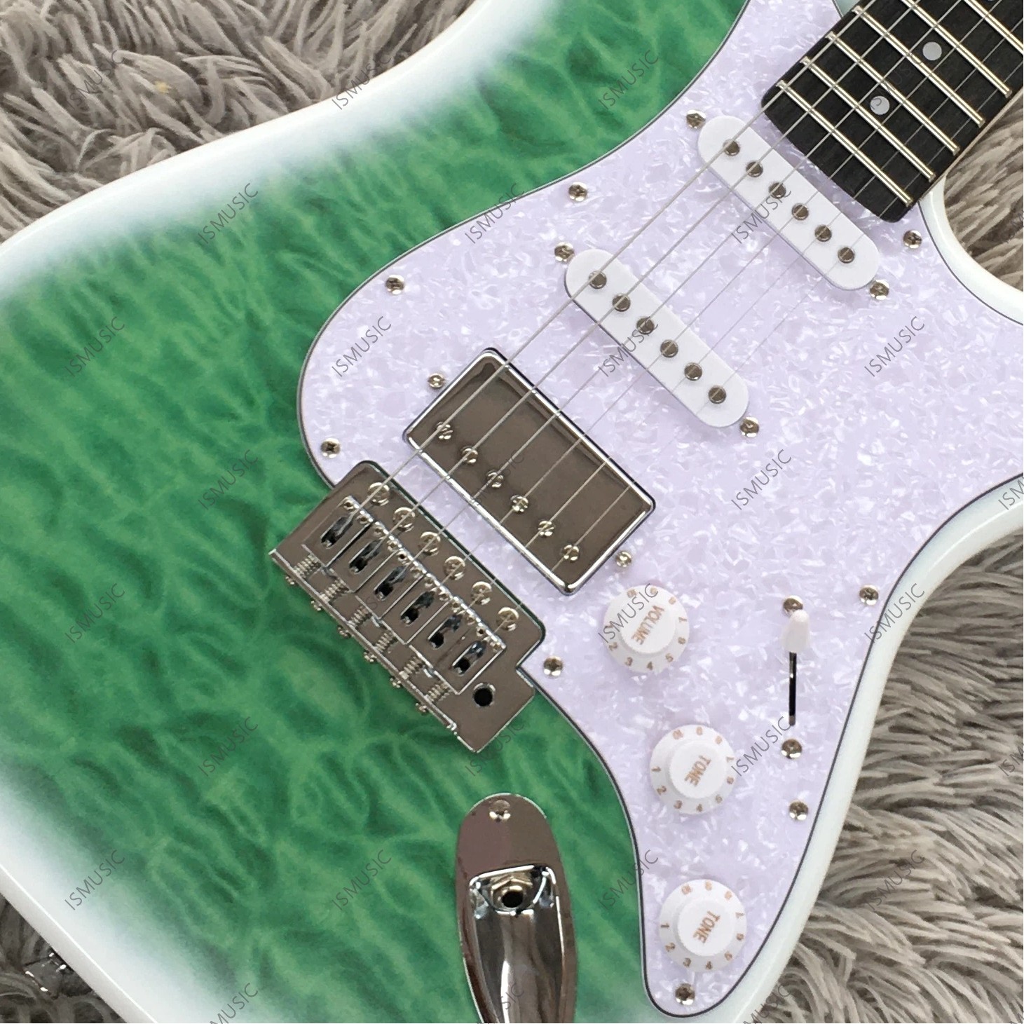 STG Solid body Electric Guitar Stainless Steel Fret Quilted Maple Top Veneer