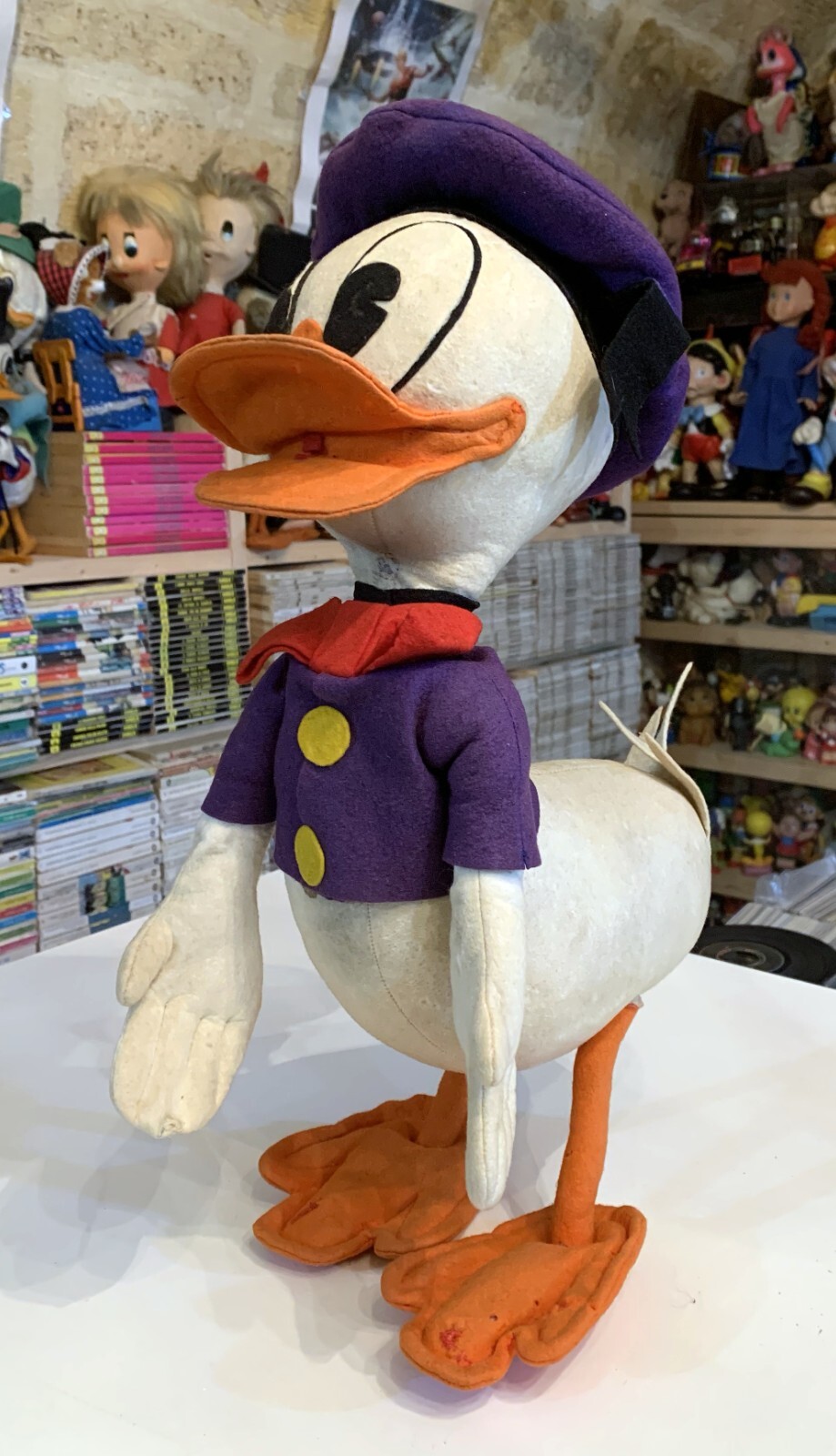 VINTAGE LARGE 17″ TOY DOLL FELT DONALD DUCK PANNOLENCI LENCI DISNEY LARS CRESBA