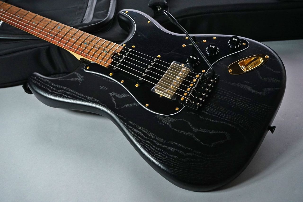 HISTORY HST Ash/Black Open Pore Electric Guitar, 25.5″ Scale Used