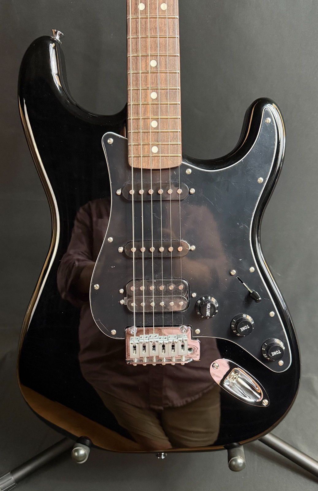 Fender Standard Stratocaster HSS Electric Guitar Gloss Black Finish (386)