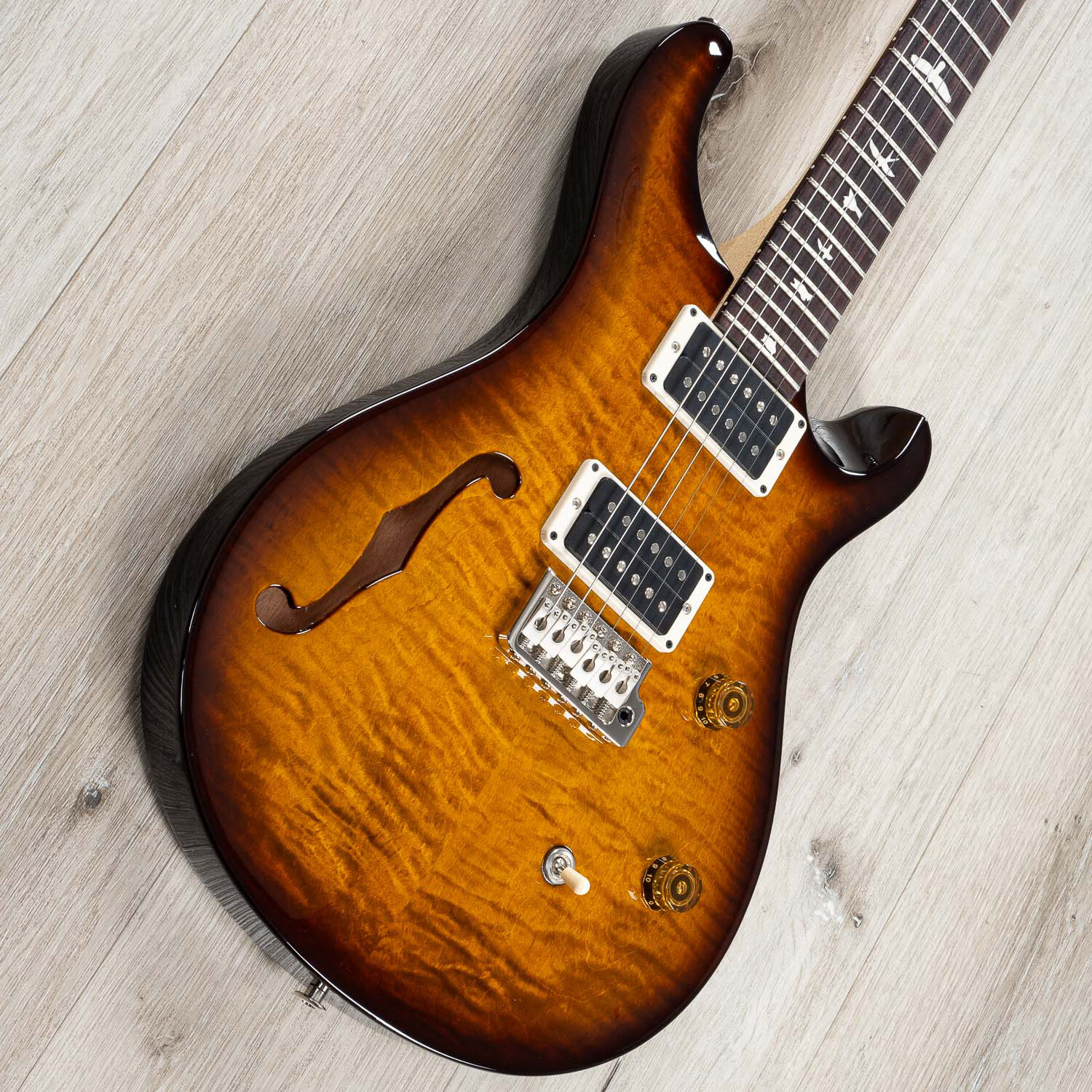 PRS Paul Reed Smith CE 24 Semi-Hollow Guitar, USA 85/15 Pickups, Black Amber