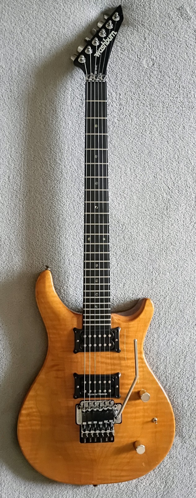 Washburn RS-10V 1987 (Korea) Mahogany/Flame Maple ~ Seymour Duncan ~ 600T ~OHSC