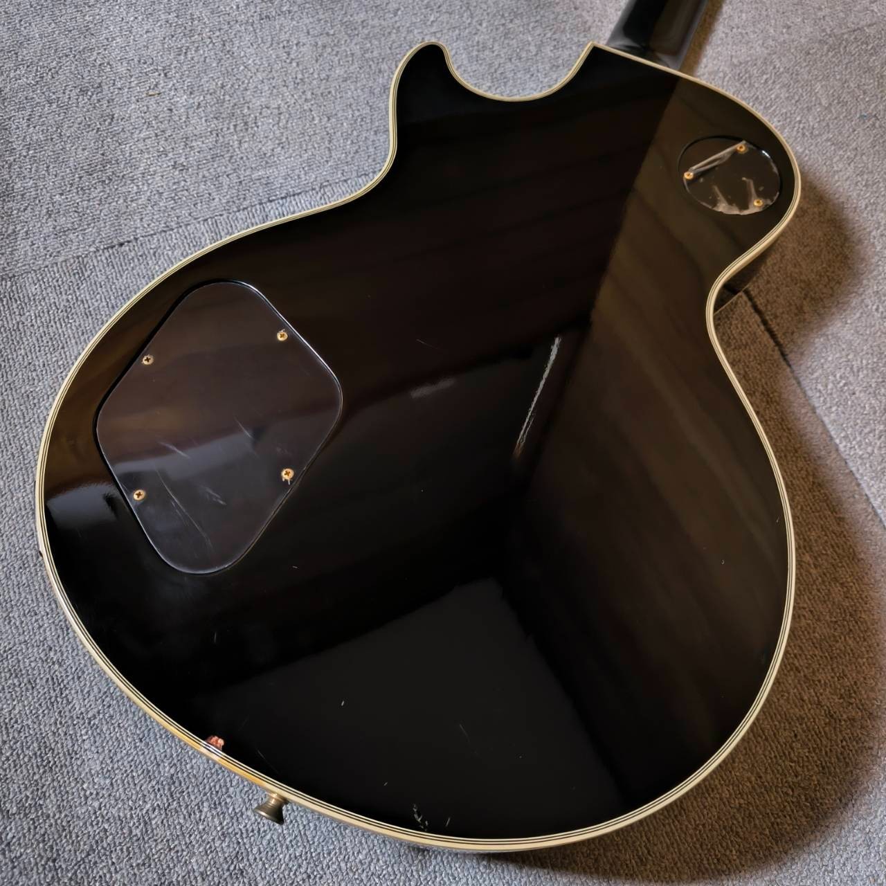 Burny Les Paul Custom Black RLC Electric Guitar Lightning Inlay Made In Japan #3