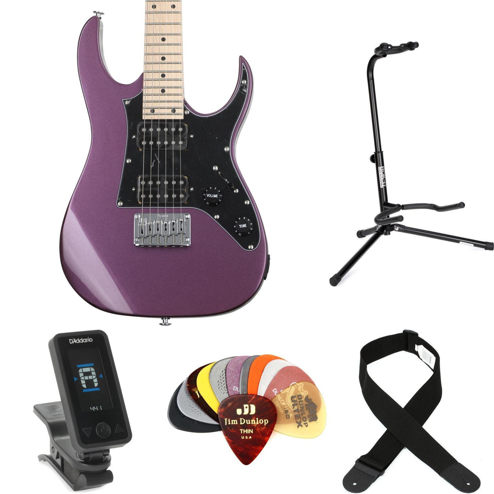 Ibanez miKro GRGM21M Electric Guitar Essentials Bundle – Metallic Purple
