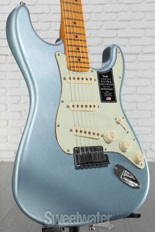 Fender American Ultra Luxe Vintage ’60s Stratocaster Electric Guitar – Ice Blue