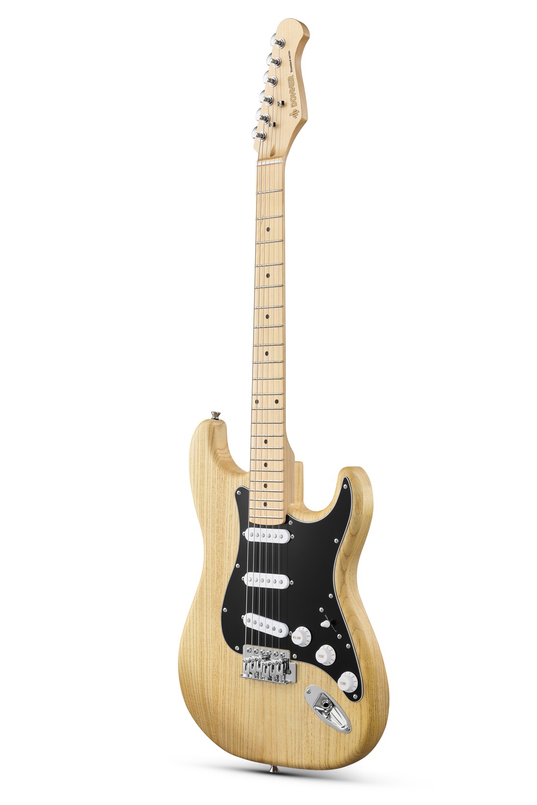 🎸 Donner DST-80 Electric Guitar Bundle SSS Pickups Wood Grain Design | Natural