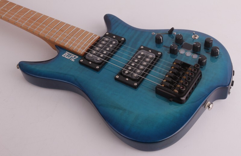 Headless electric guitar travel built in effect drum silent portable