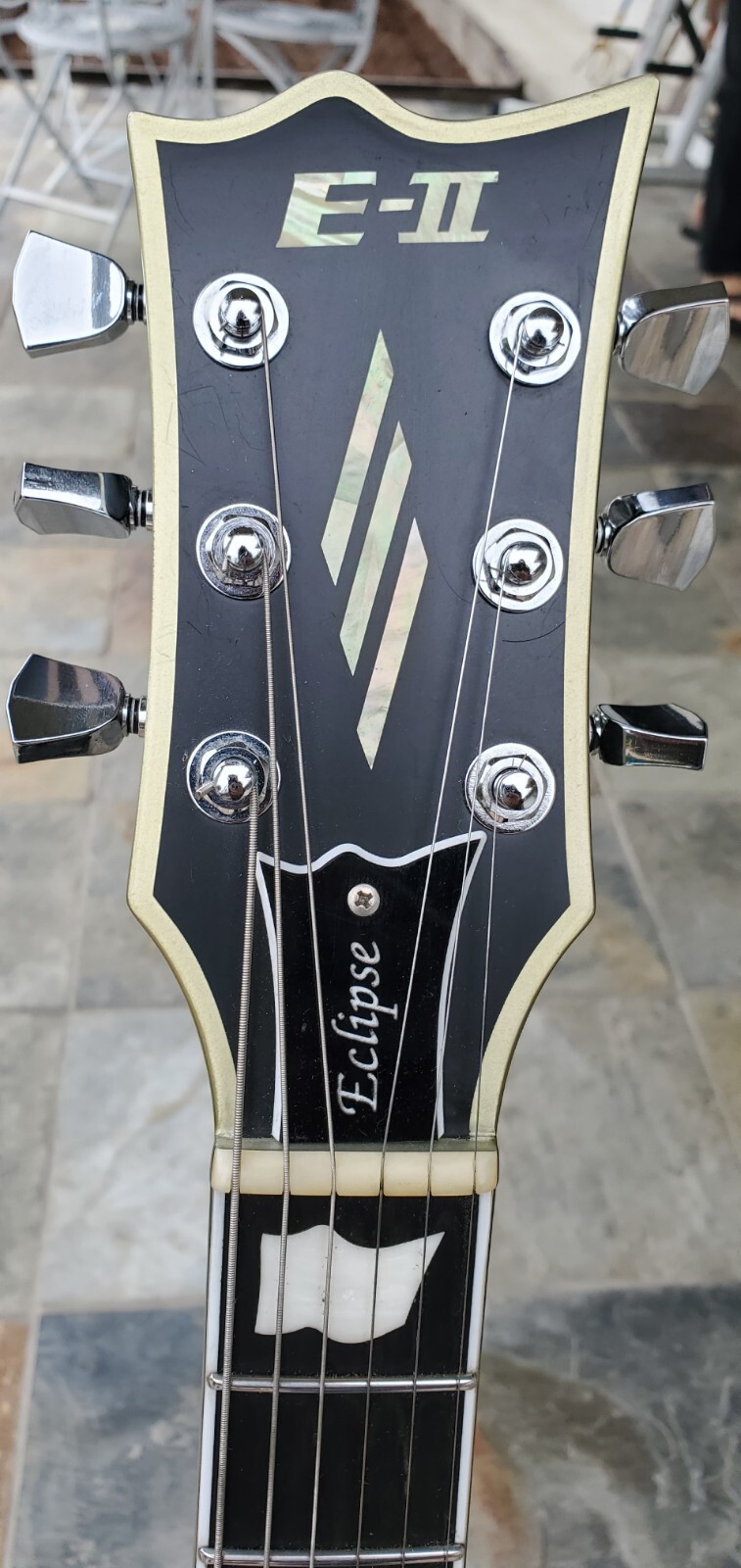 ESP E-II ECLIPSE BB Black Satin Stainless Steel Frets With Case, Upgraded