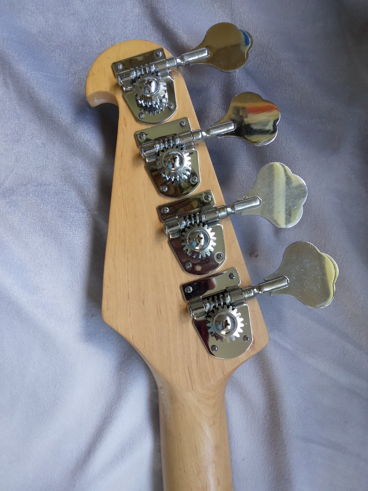 Classic Precision Bass Guitar Clone, Transparent Blue Gloss Finish, Full Scale