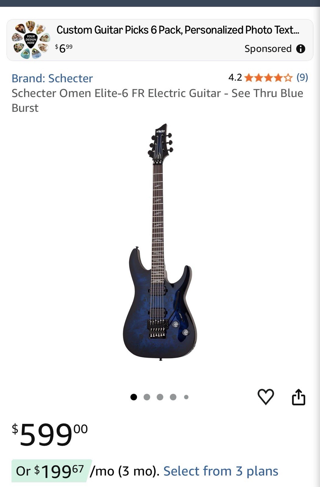 Metal Heads!! Schecter Omen Elite-6-Mint-Diamond Series – Floyd Black/Blue Burst