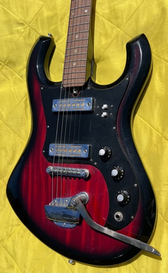 Vintage MIJ Electric Guitar – Kimberly/Teisco/Kawai Style – Red Black Milford CT