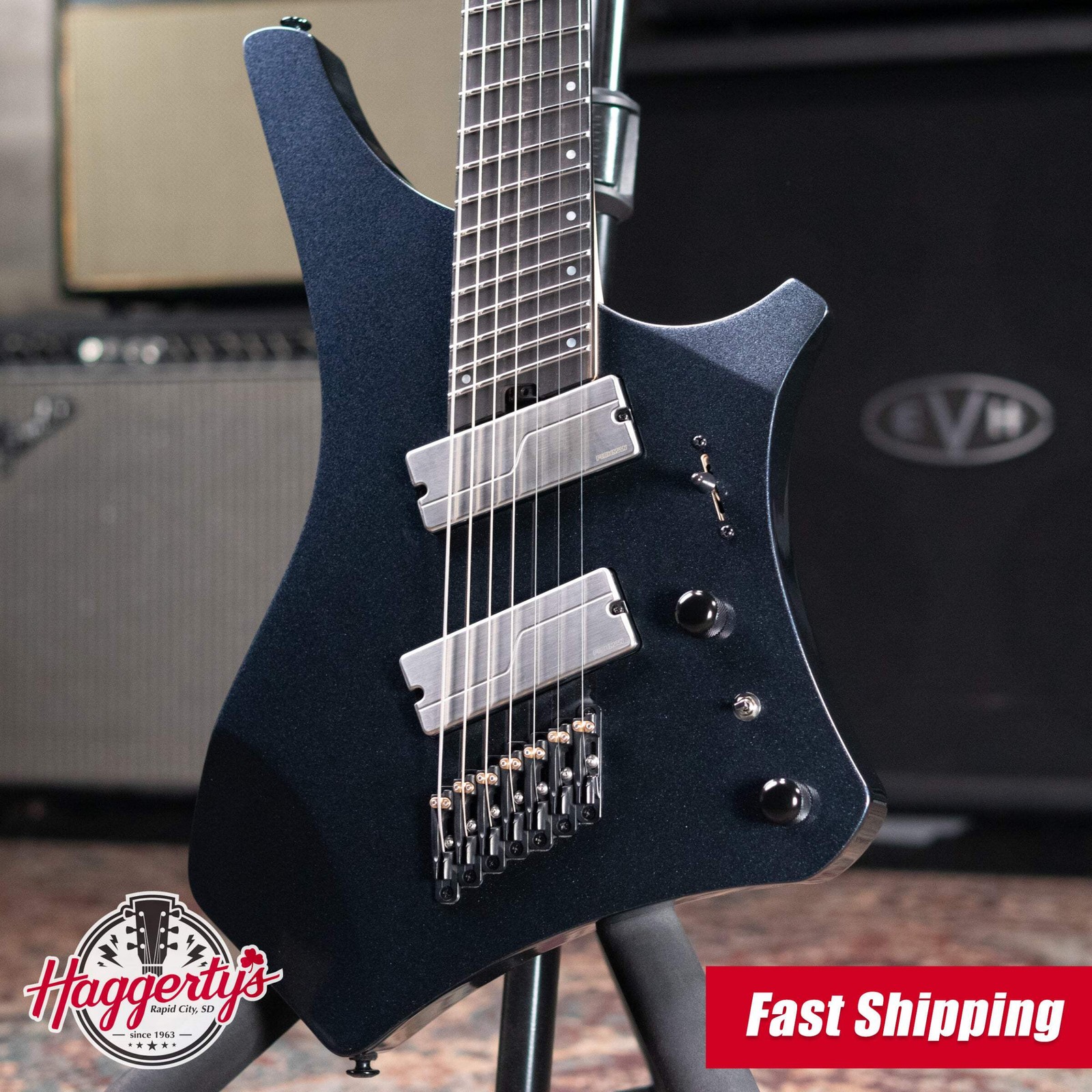 Ibanez Alpha A527 Multi-scale 7-string Electric Guitar – Iron Pewter with Gig Ba