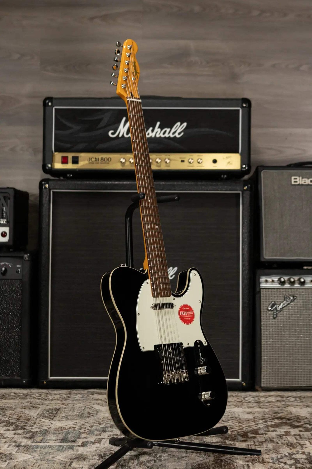 Squier Classic Vibe Baritone Custom Telecaster Electric Guitar – Black