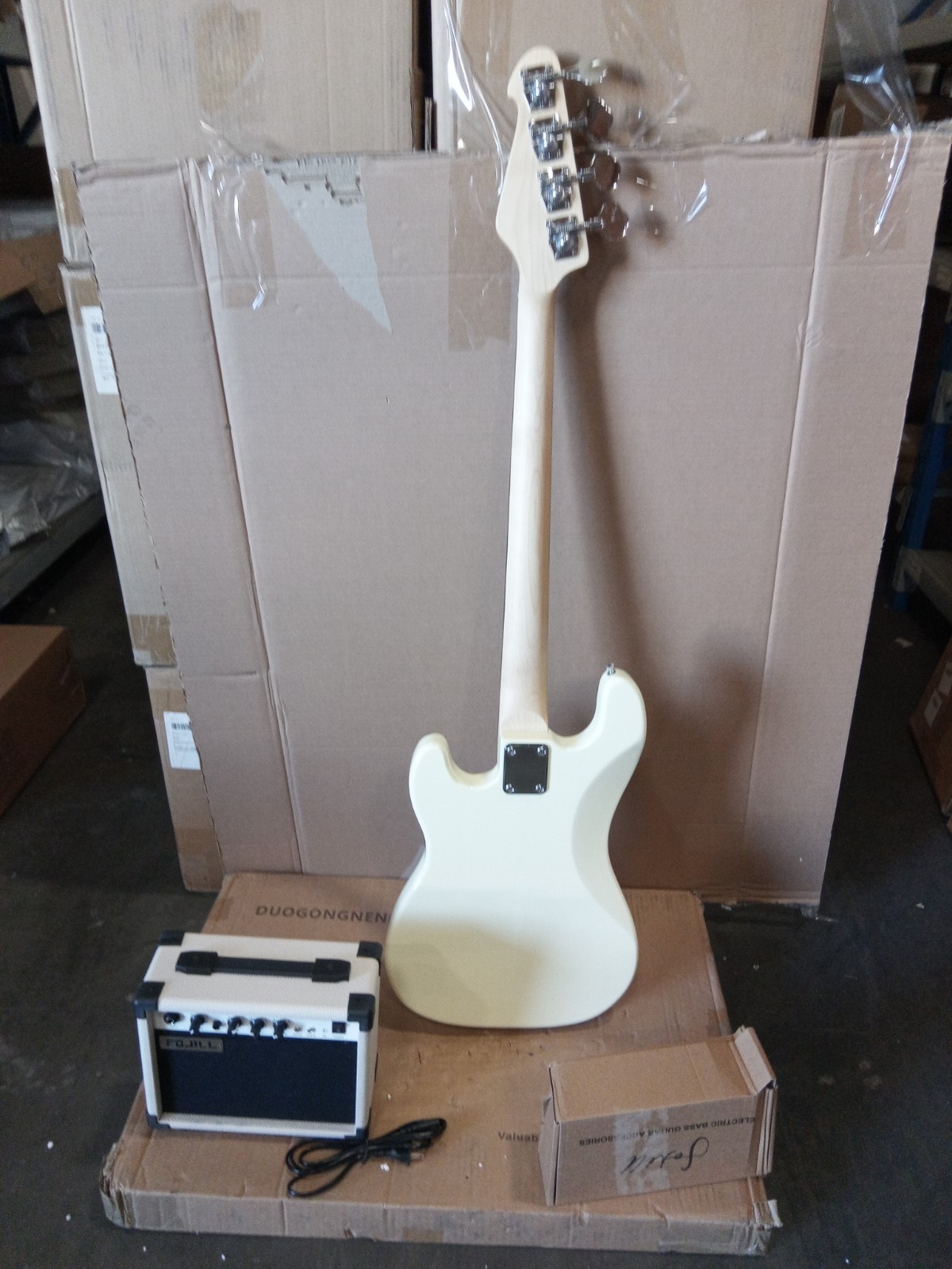 Open Box yellow Electric bass Guitar SET 4 string 1ZY2109G0301145217