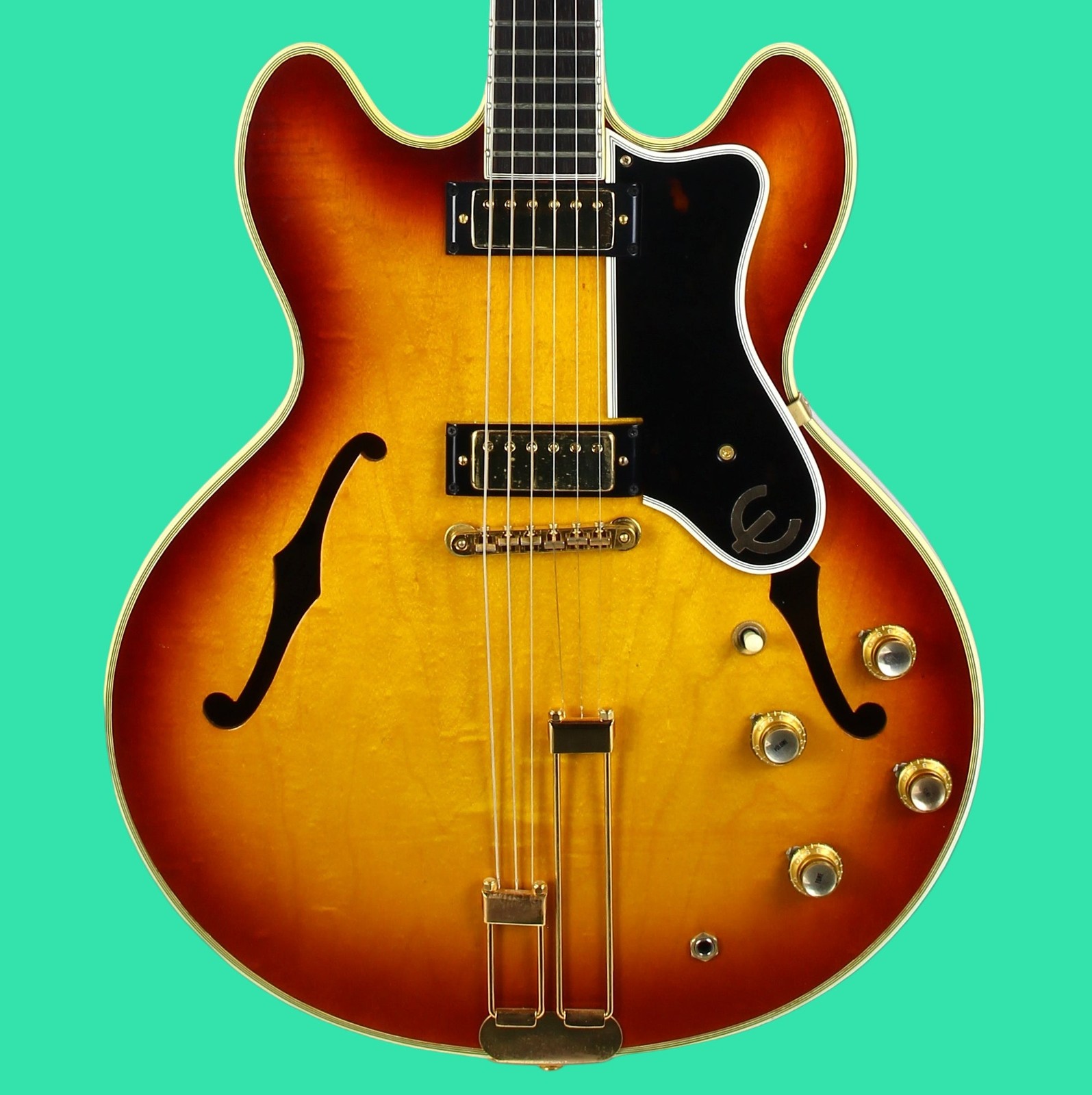 1964 Epiphone Sheraton Sunburst w Original Case | Wide Nut Vintage Kalamazoo
