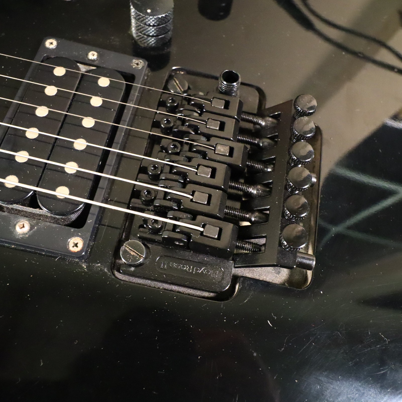 1989 Squier FR-212 Floyd Rose II Black Korea Reverse Headstock RARE HM