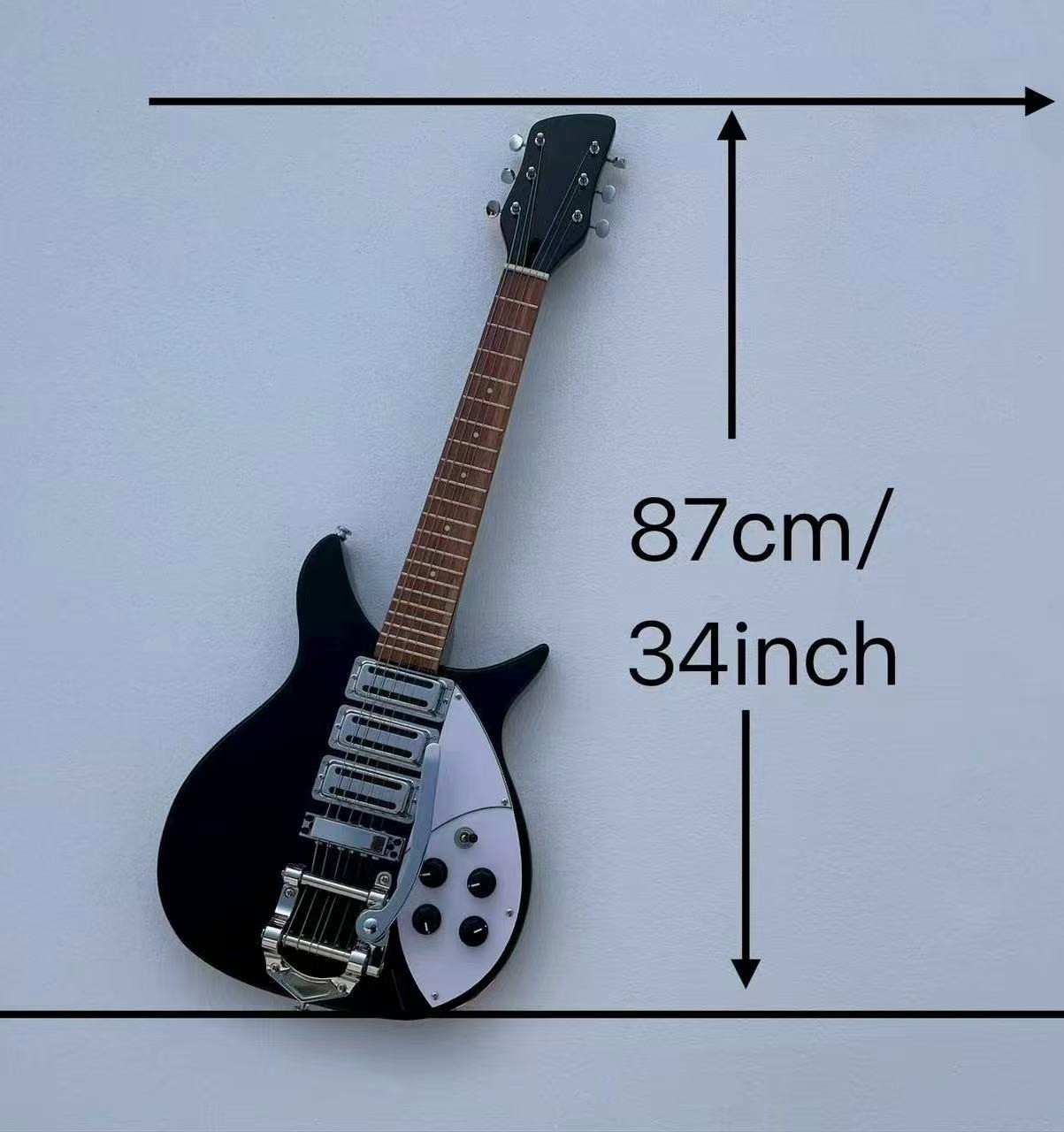 20.7 Inches Scale Length 6 String Electric Guitar Glossy Black Finish Solid Body