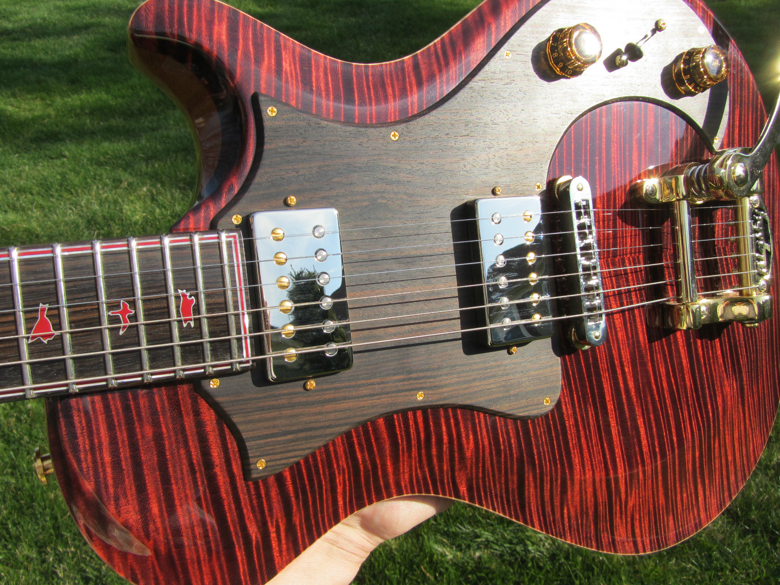 Prs Private Stock Rare Starla Macassar Ebony Faded Fire Red Bigsby Knaggs 2008