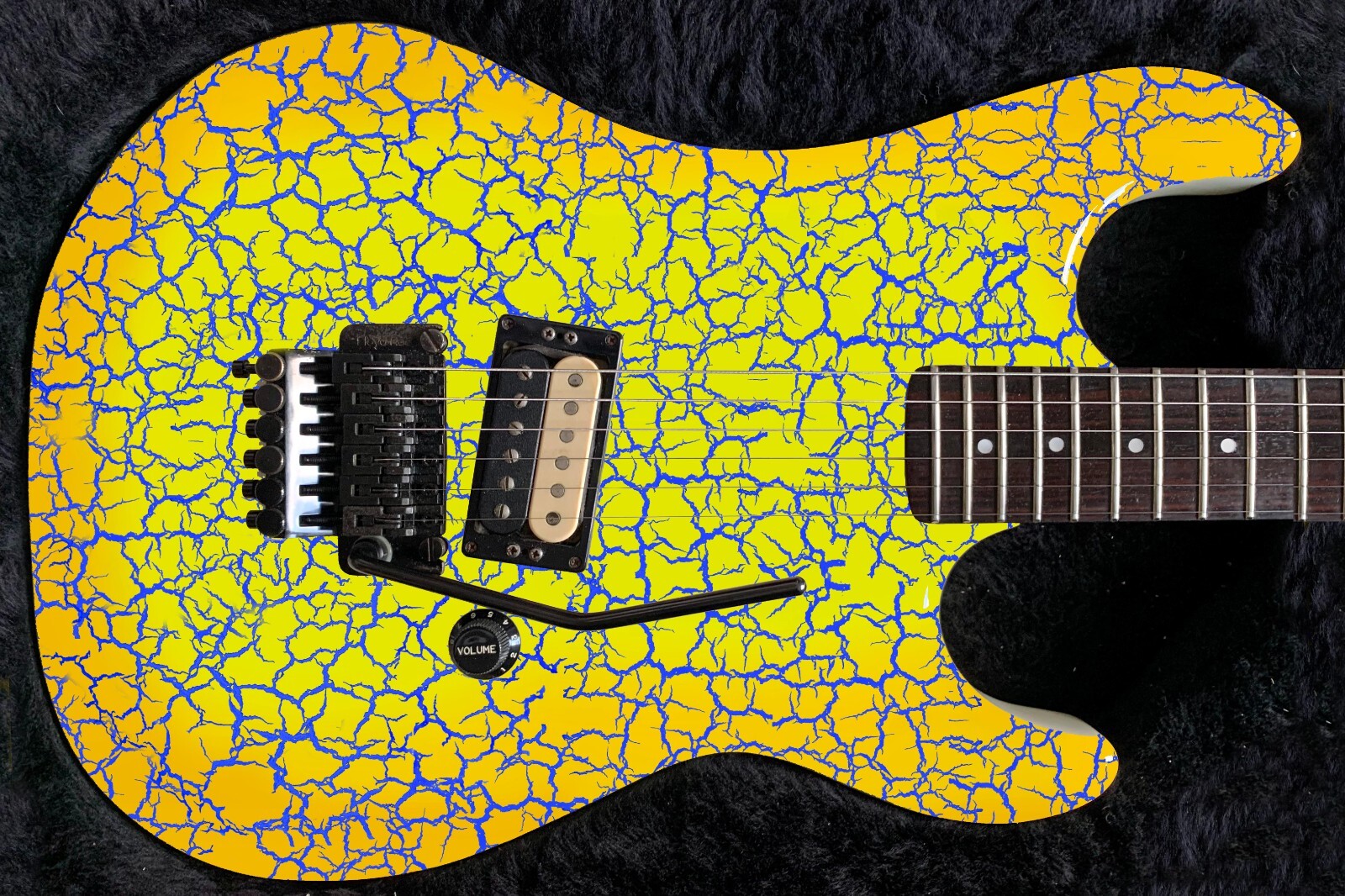 Guitar Wrap Skin Reface Iconic 80’s Burst 6 Volt Crackle Melo Yelo 1219