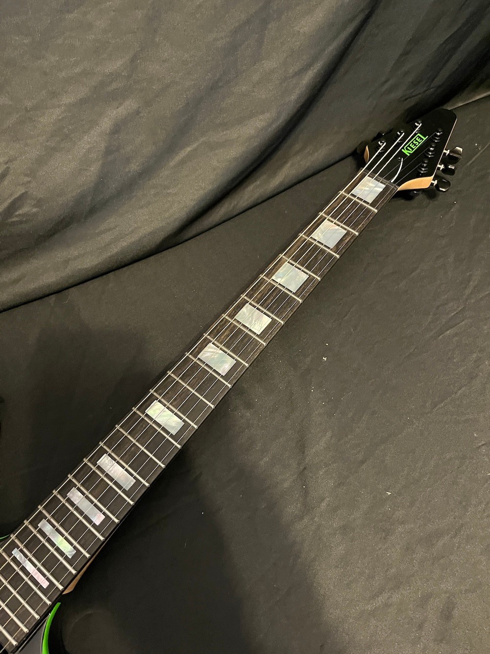 2025 Kiesel V220 Guitar Black W/Racing Green Bevels W/OHSC-MINT!