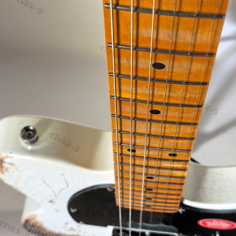 Heavy Aged Solid Body Electric Guitar Stainless Rounded Fret Bone Nut Basswood