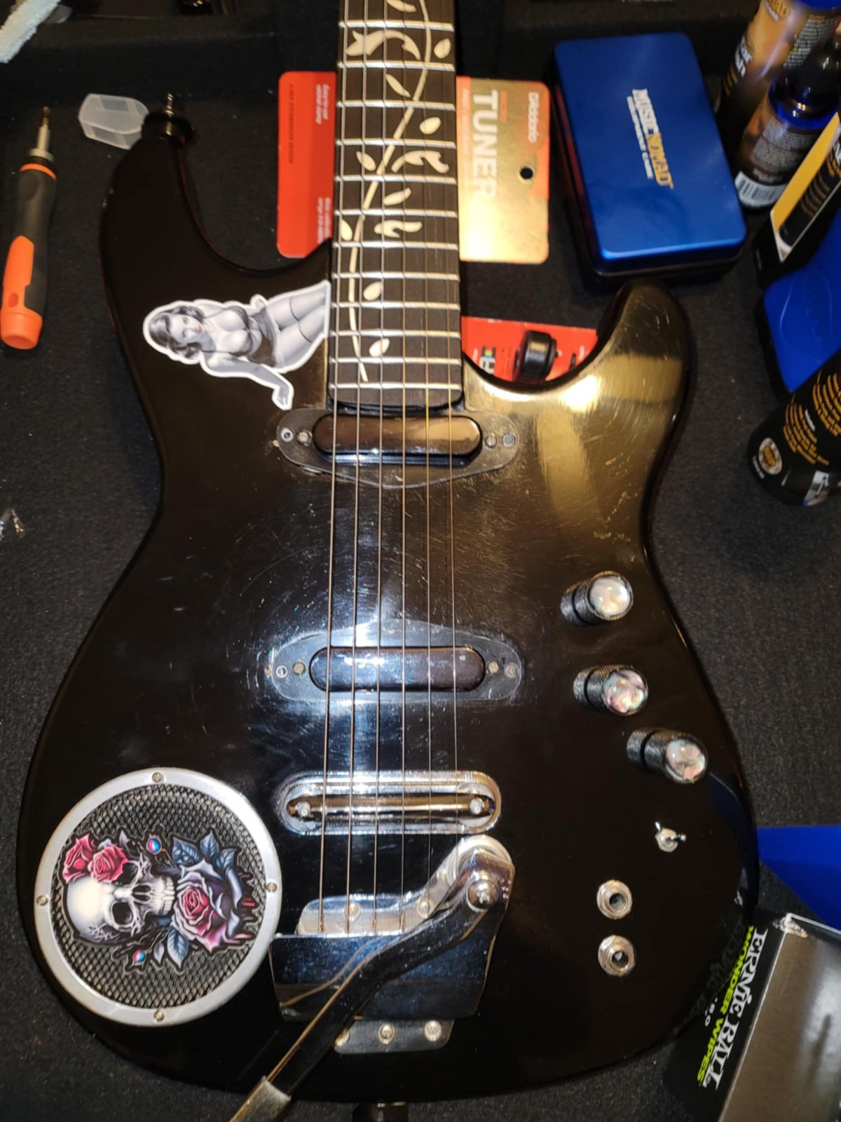 Fender frankenstrat Partscaster Builtin Amp Electric guitar