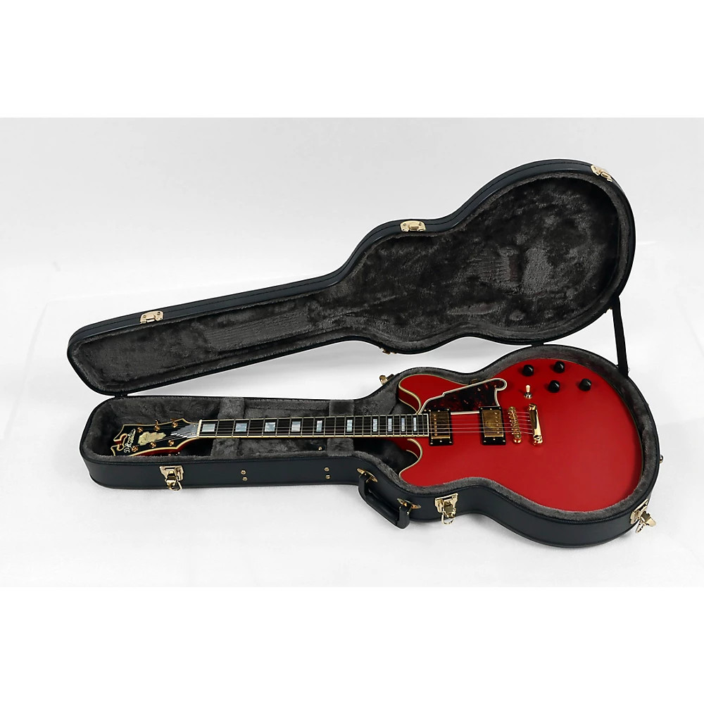 D’Angelico Deluxe LE DC Non FHole SemiHollow Guitar Matte Cherry 1978811667 OB