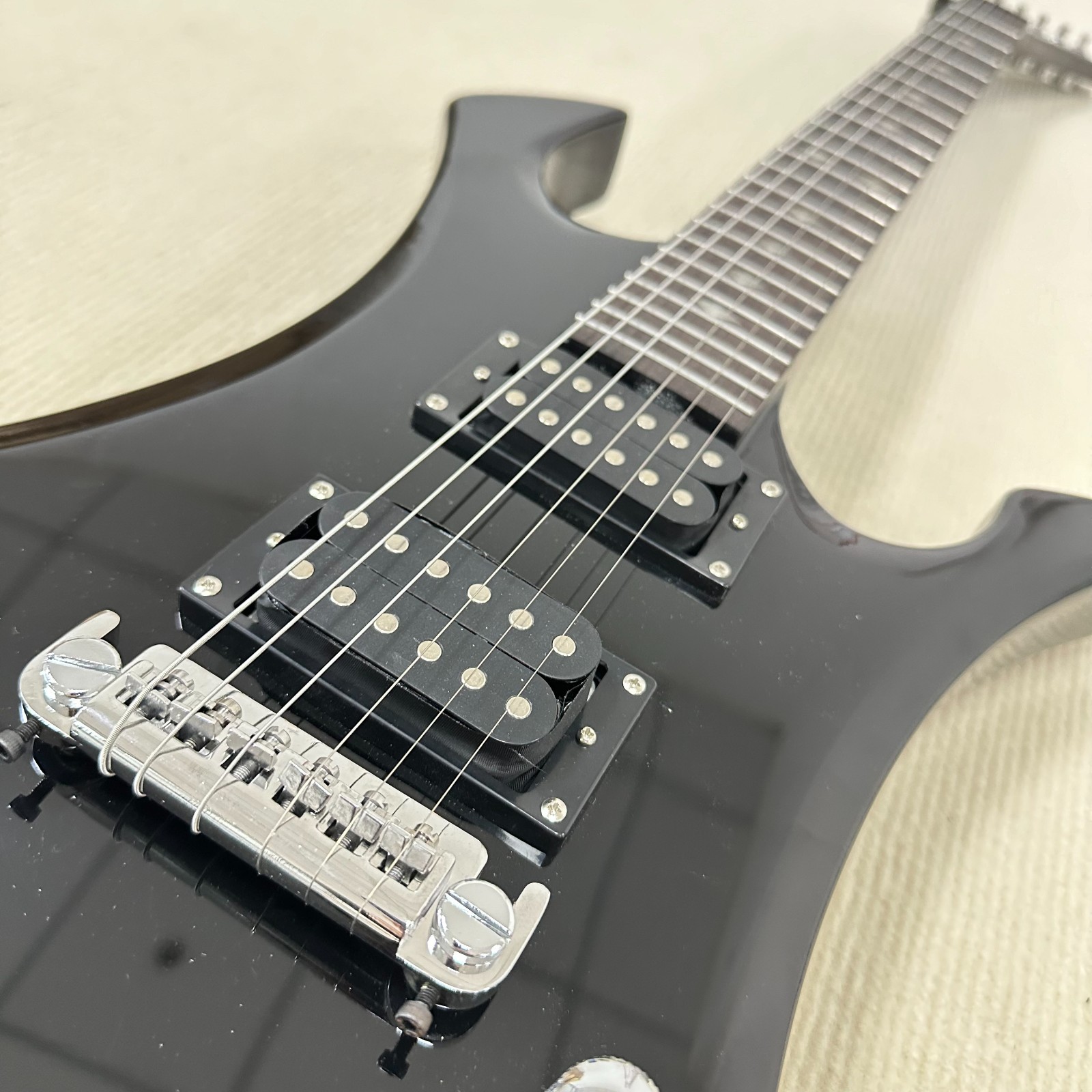 B.C NJ Series Warlock Gloss Black Electric Guitar Fixed Bridge HH Pickup Ship US