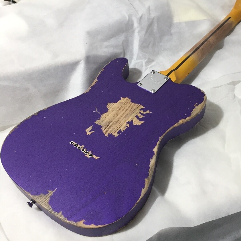 Aged style TL metallic purple 50s Electric Guitar Maple Neck for beginner