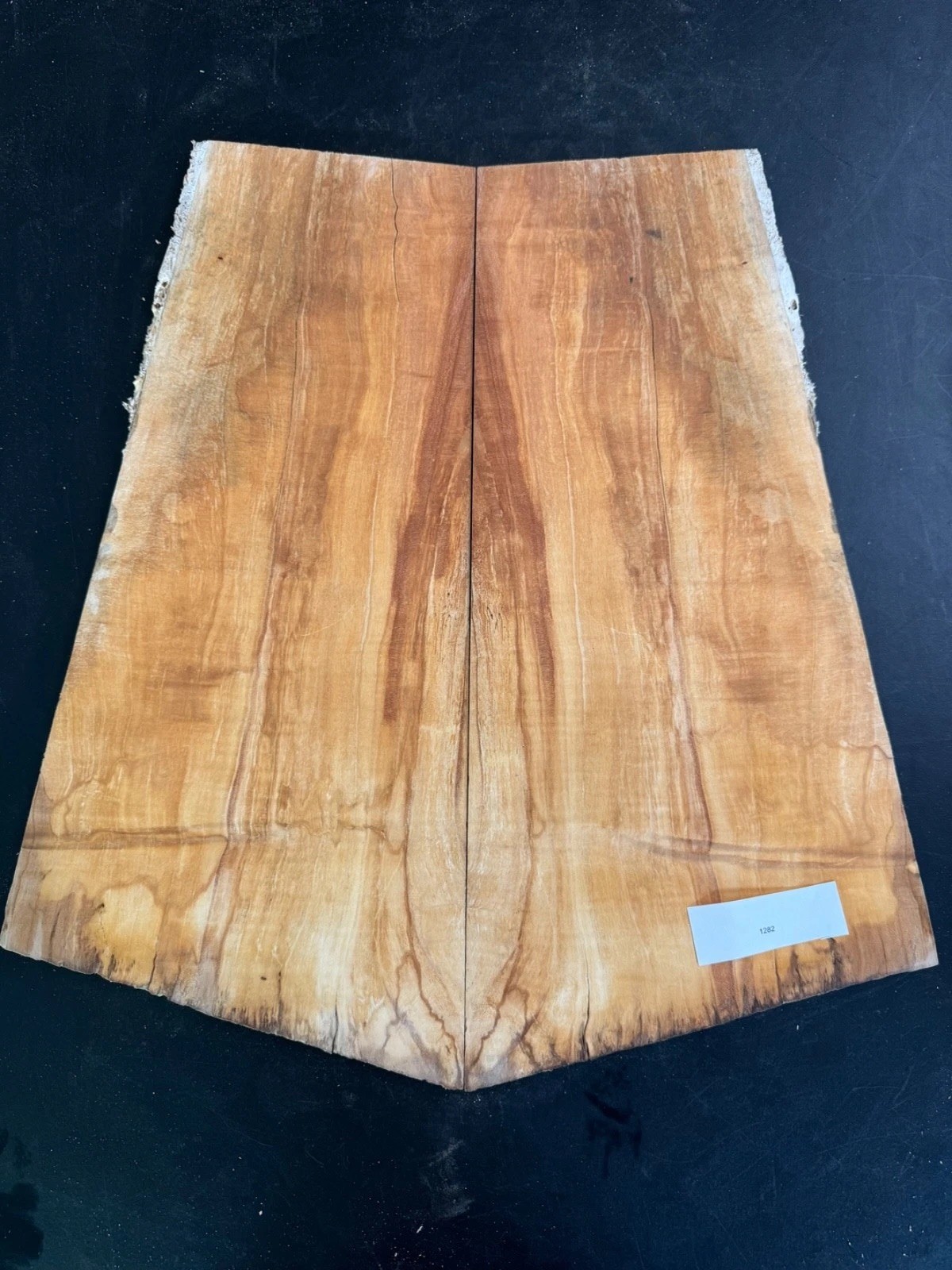 GUITAR TOP LUTHIER WOOD SPALTED MAPLE 16LX13X1/4″ #1282 TELE
