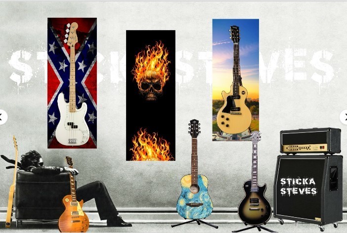 Guitar Skin Axe Wrap Electric Bass Body Bikini Beach Sexy Hot Sun Flower GS 029