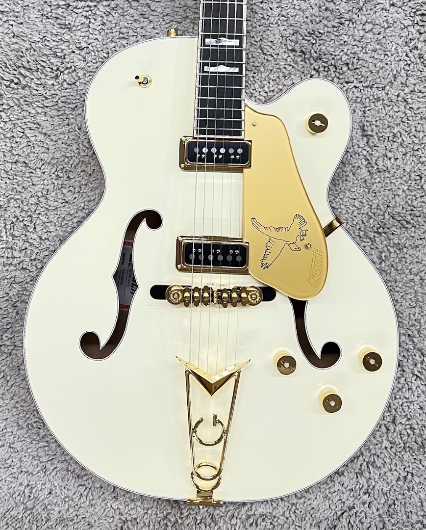 Gretsch G6136-55 Vintage Sel Ed. ’55 Falcon, Cadillac Tailpiece, TV Jones, White