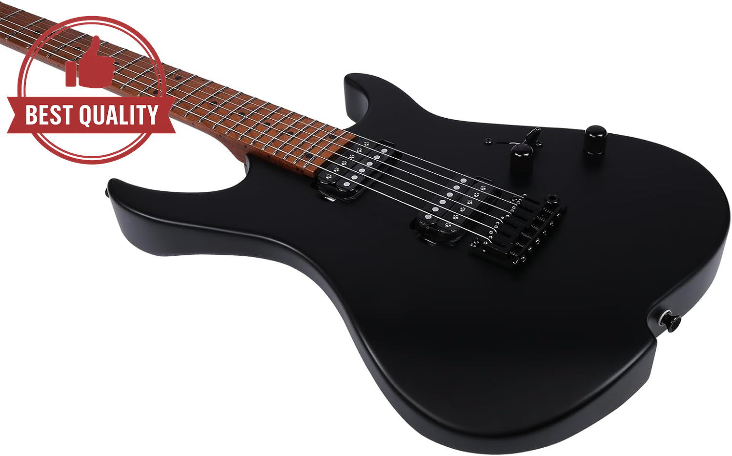 Vola OZ 24 RV SRM Black Matte Electric Guitar w Roasted Maple Neck Gotoh Bridge