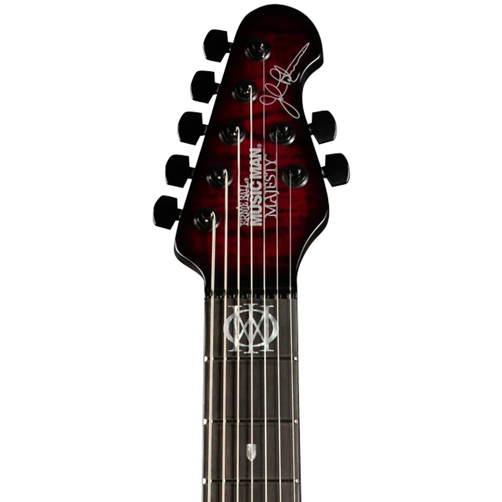 Ernie Ball Music Man Majesty 7 Quilt Top Electric Guitar Red Nebula