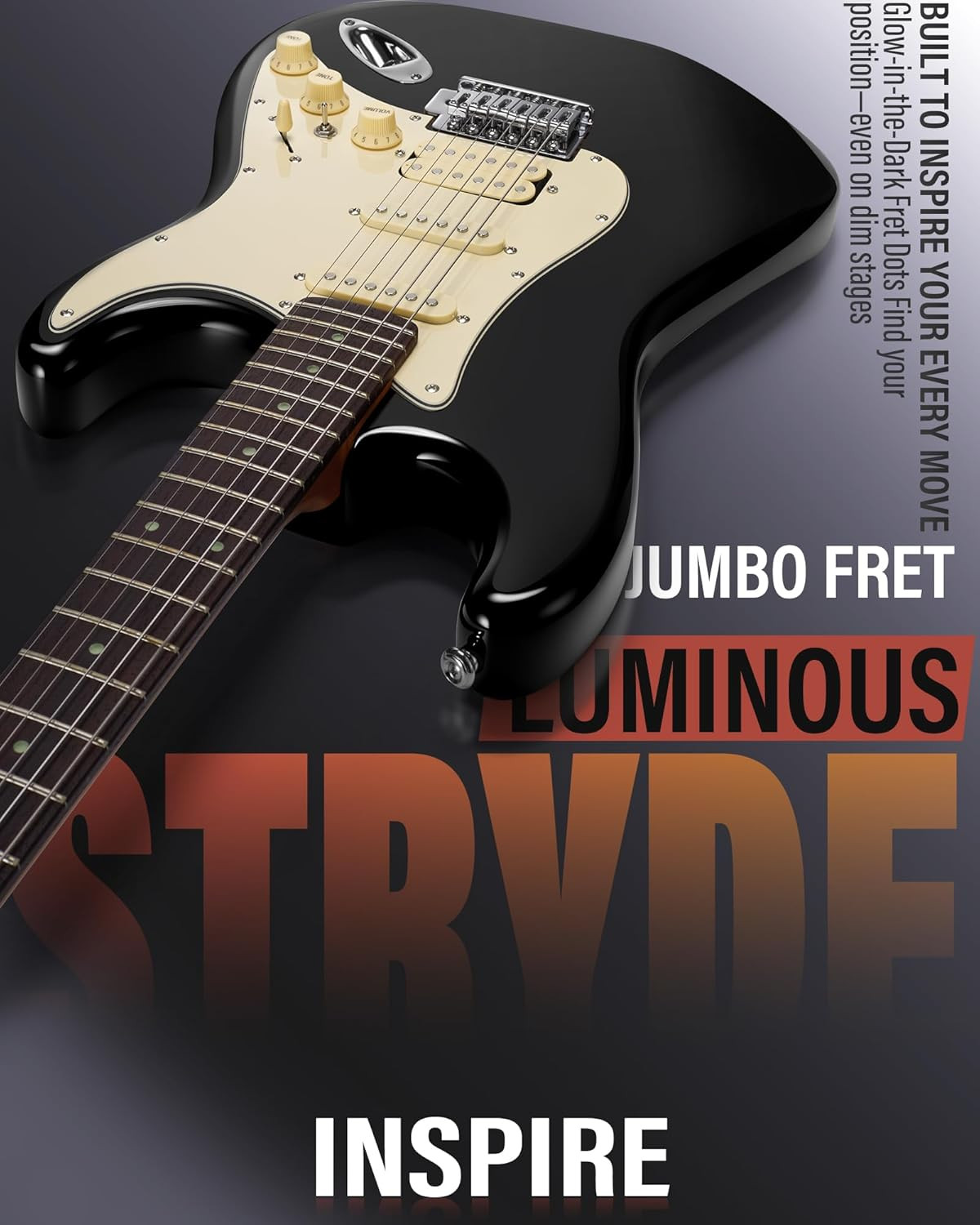 Stryde Electric Guitar with Coil-Split: Roasted Maple Neck, Flame Maple Graphic