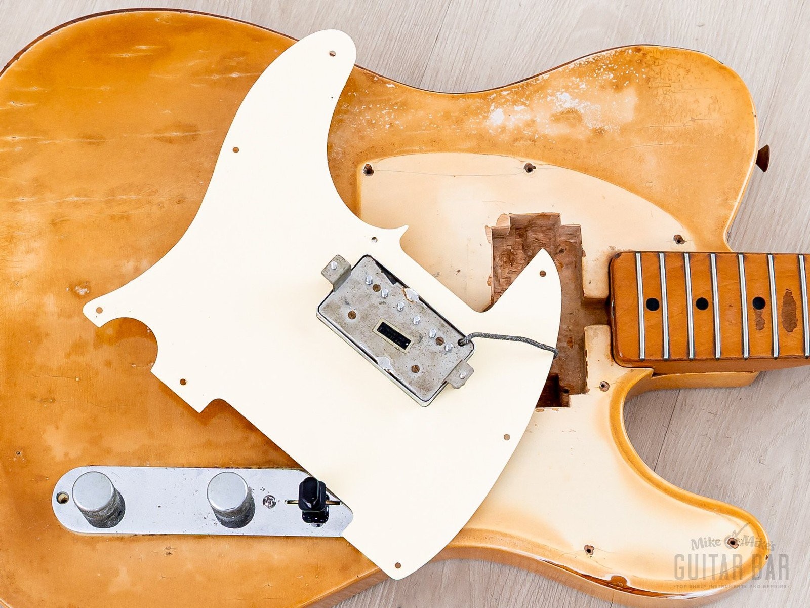 1968 Fender Telecaster Vintage Guitar Blonde w/ Gibson T Top Humbucker, Case