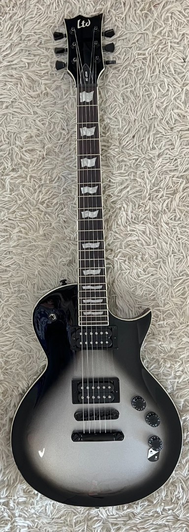 LTD by ESP Model EC-256 Silver Sunburst Teardrop Single Cutaway Electric Guitar