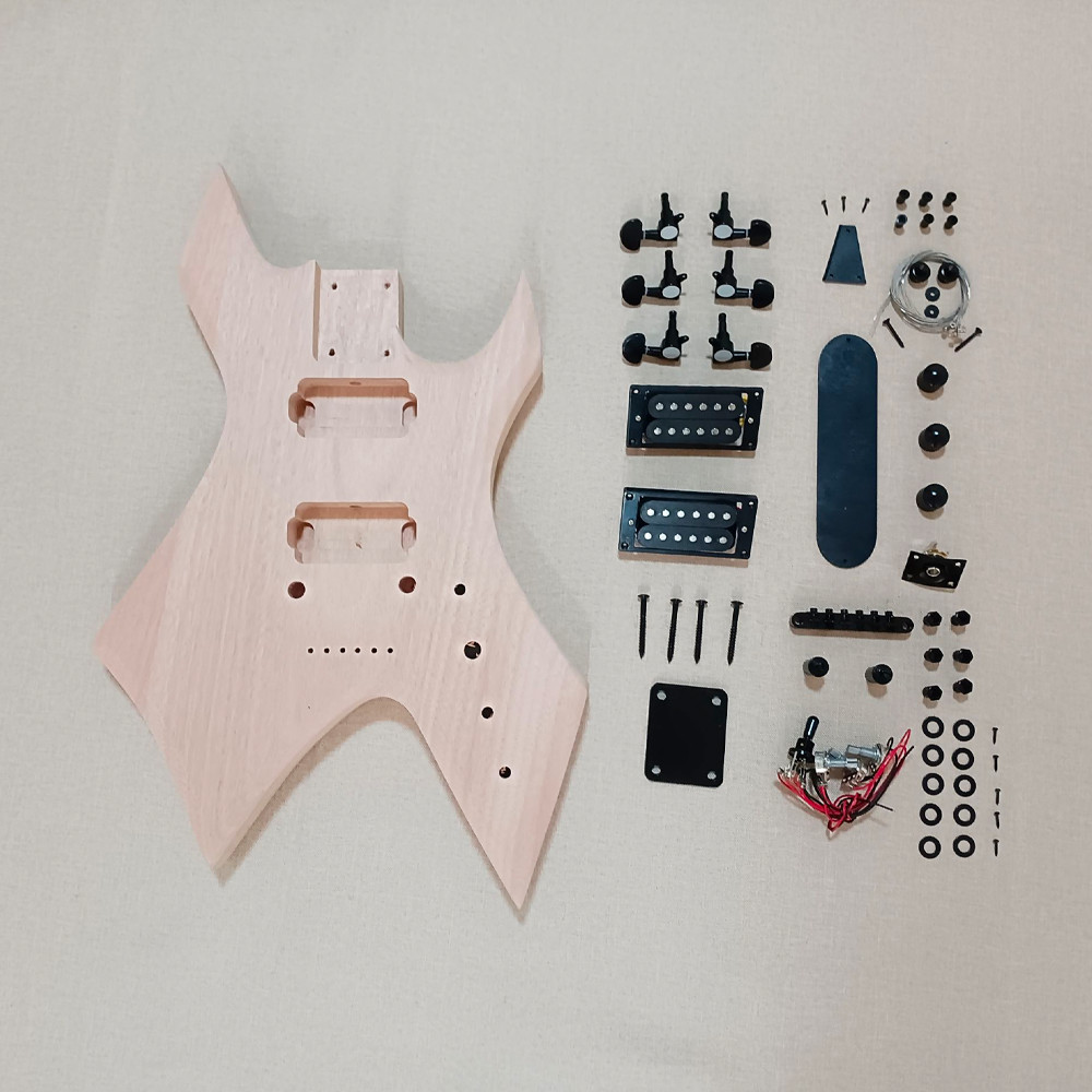DIY Warlock Prophecy Electric Guitar Unfinished Kit Genuine Rosewood Fretboard