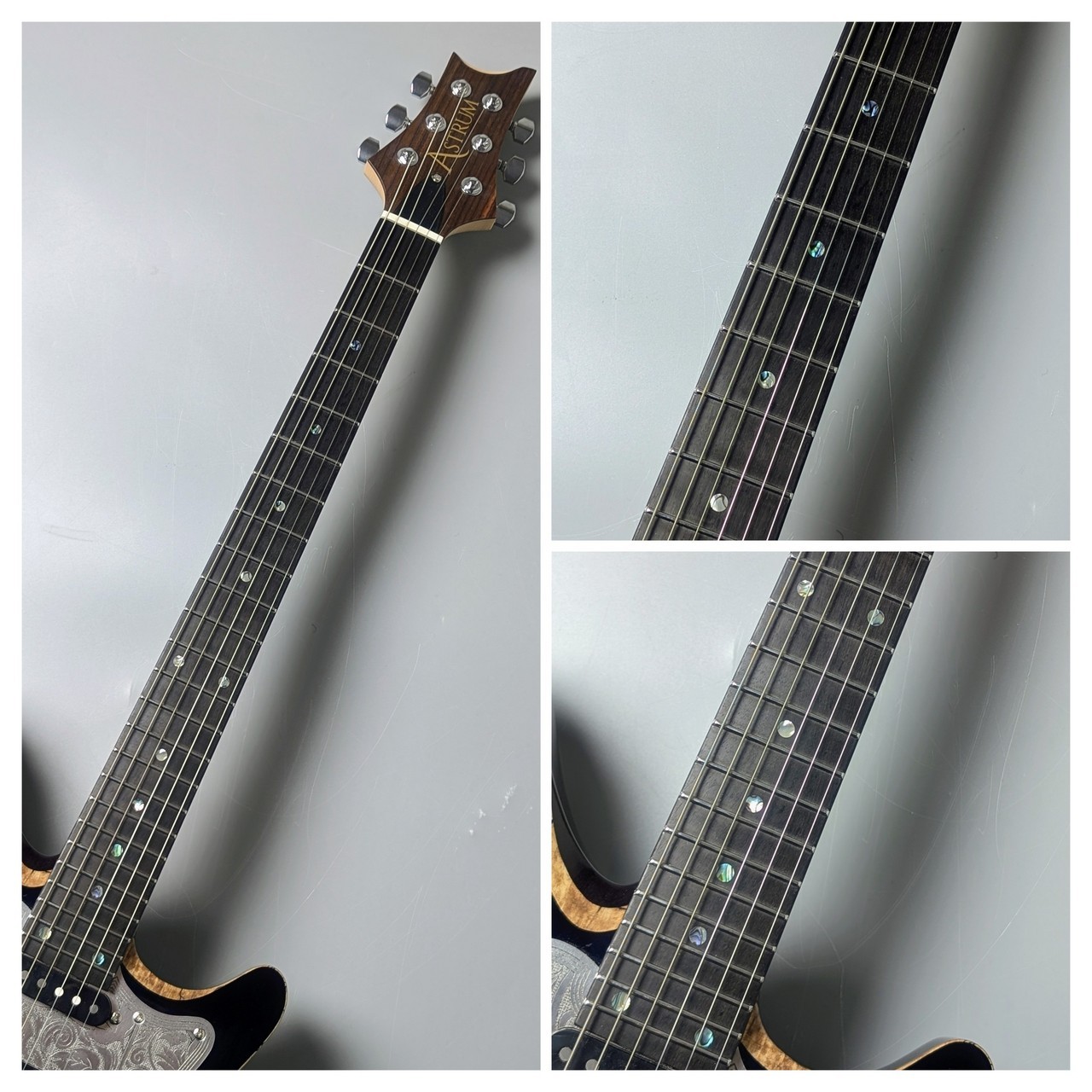Astrum Guitars Aries Metal SSH Piezo Spalted -Natural to Blue Burst- Piezo picku