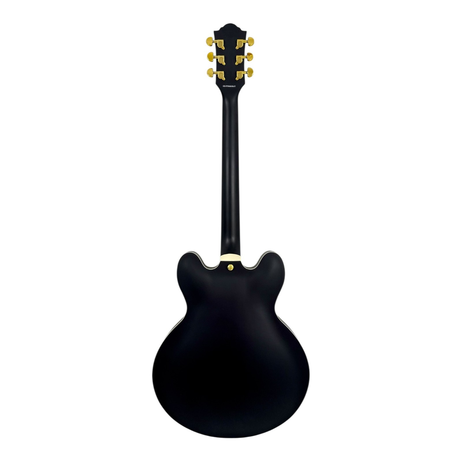 Haze SEG1975BK Nightshade Semi-Hollow Electric Guitar Black Gold w/ Vibrato Bar