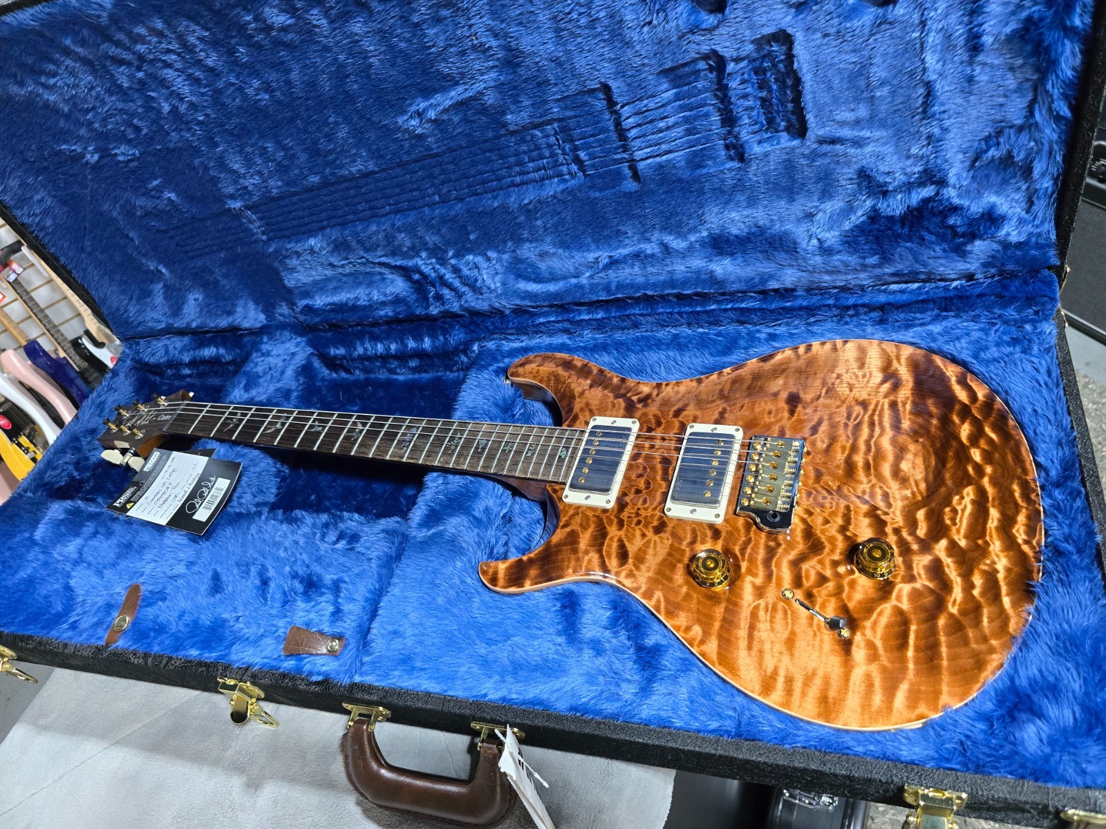 PRS Wood library, 10-Top, Custom 24 Left Handed- Copperhead w/OHSC & PLEK*D #597